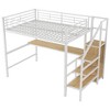 NicBex Full Size Loft Bed with Desk & Storage Staircase,Full Loft Bed with Built-in Wardrobe,LED Lights,Metal Loft Bed for Kids,Teens,Adults - 2 of 4