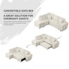 87.7" L-Shaped Convertible Sleeper Sectional Sofa with Storage Ottoman, Wireless Charger, USB Ports & Hidden Stools - 2 of 4