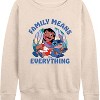 Women's - Lilo and Stitch - Family Means Everything Lightweight French Terry Wide Neck Long Sleeve Shirt - 2 of 4