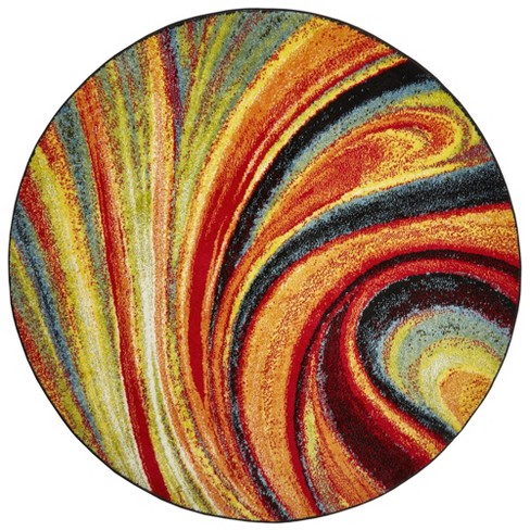 Home Dynamix Splash Adja Contemporary Abstract Swirl Area Rug, Red/Blue,  5'2