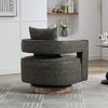 TIRAMISUBEST 29.1"W Swivel Accent Open Back Barrel Chair Modern Comfy Sofa Chair With Weathered Base For Nursery Bedroom Living Room Hotel Office - 4 of 4