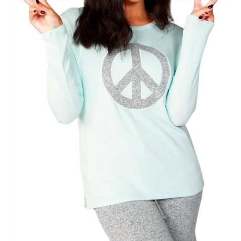 Women's Long Sleeve PEACE Crew - french kyss - image 1 of 2