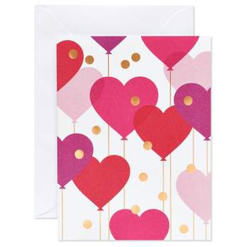 10ct Blank Note Cards Heart Balloons