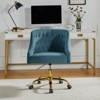 Anika Modern Velvet Height-adjustable Swivel Task Office Chair with Button-tufted Back and Gold Base | Karat Home - 3 of 4