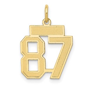 Black Bow Jewelry 14k Yellow Gold, Jersey Collection, Small Number 87 Pendant - 1 of 4