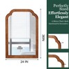MAYEERTY 24" x 36" Solid Wood Frame Rounded Corner Decorative Mirror for Bedroom Bathroom Living Room Yellowish Brown - 4 of 4