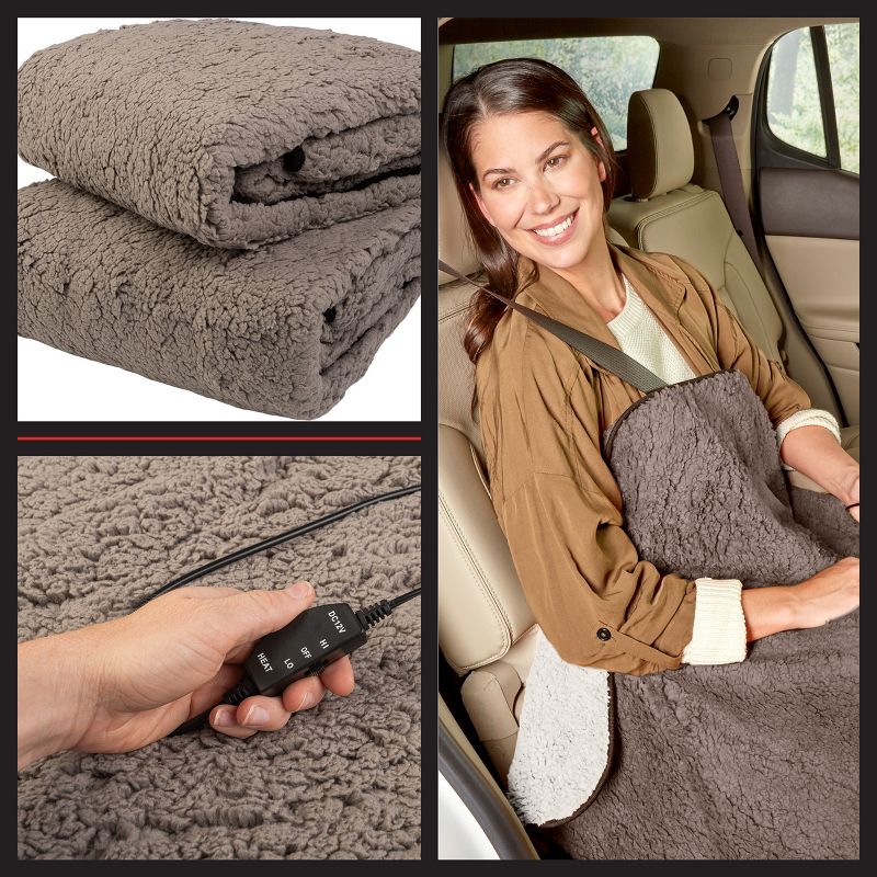 Stalwart Heated Blanket - Portable 12V Electric Travel Blanket Set for Car, Truck, or RV, 3 of 8