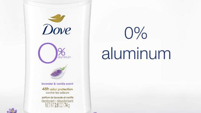 Dove Beauty 0% Aluminum Lavender &#38; Vanilla Women&#39;s Deodorant Stick - 2.6oz, 2 of 9, play video