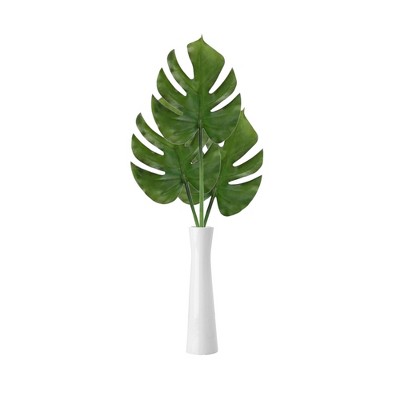 Green and Burgundy Split-Leaf Artificial Philodendron Spray, 23"