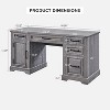 SinCiDo 58" Farmhouse Executive Desk, Embossed Texture Computer Desk with Drawers & Cabinet, Writing Table for Home Office - 2 of 4