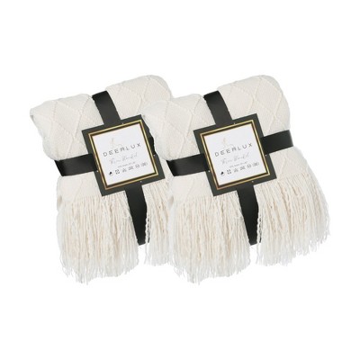 Deerlux Decorative Throw Blanket - 50x60 in Soft Knit with Fringe Edges for a Cozy Touch to Your Living Space, All-Season, Ideal for Lounging, Gifting