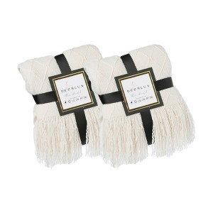 Deerlux Decorative Throw Blanket - 50x60 in Soft Knit with Fringe Edges for a Cozy Touch to Your Living Space, All-Season, Ideal for Lounging, Gifting - 1 of 4