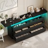Vipbear 6-drawer dual vanity with power socket and LED lights, spacious storage cabinet with top storage, charging dock - 2 of 4