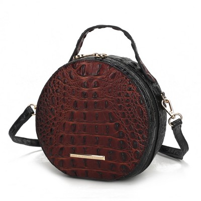 MKF Collection Ynnari Women's Crossbody Bag Croc-Embossed Chic Round by Mia K