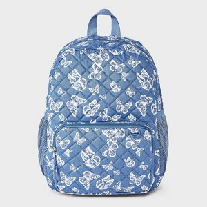 Mochila acolchada para niñas con mariposas y dos bolsillos - Cat & Jack™ azul/blanco