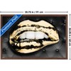 Trends International Reinders: Glam - Gold Lips Framed Wall Poster Prints Mahogany Framed Version 22.375" x 34" - 3 of 4