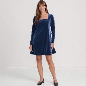 Lands' End Women's Knit Velvet Square Neck Dress - 1 of 4