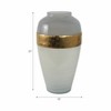 Glass Vase with Accent - Handcrafted Glam Design - Elegant Glass & Metal Decorative Vase for Home, Office, Bedroom & Living Room - 21" White - 2 of 4