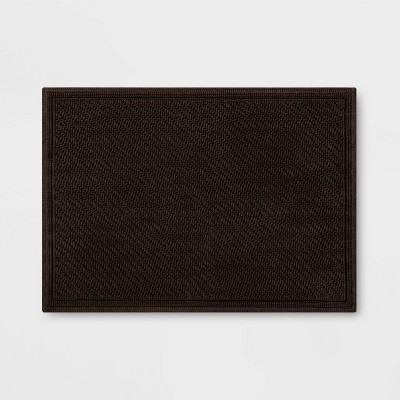 Photo 1 of 21&#34;x30&#34; Performance Solid Cotton Bath Mat Dark Brown - Threshold&#8482;