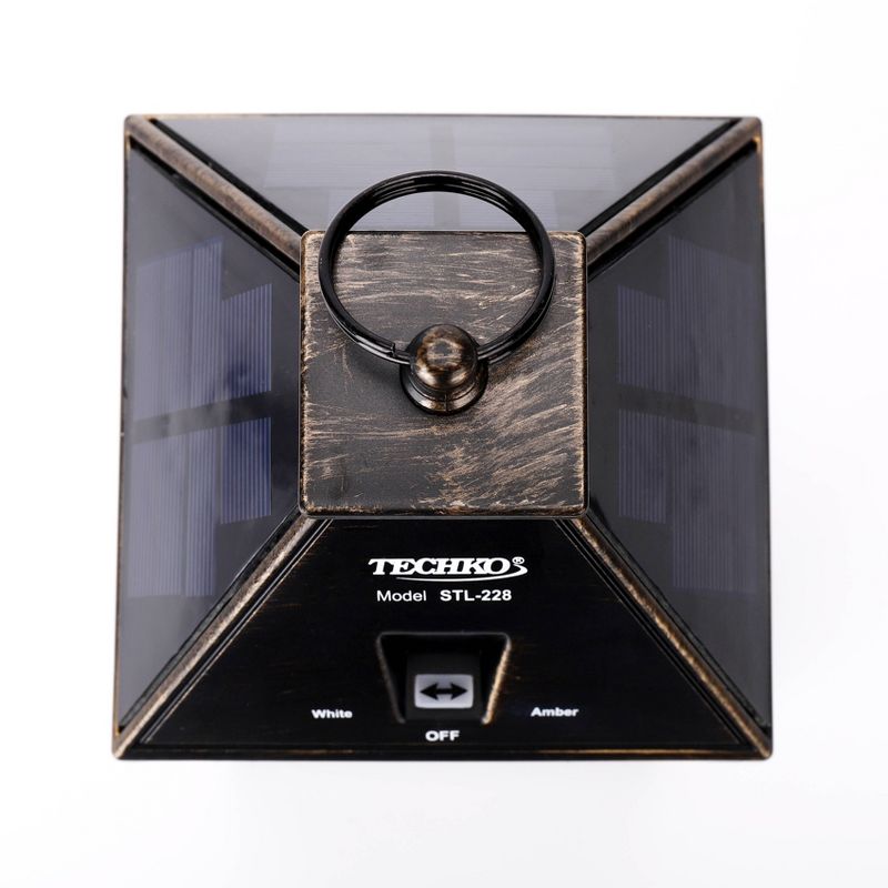 Solar LED Portable Hanging Outdoor Lantern Black - Techko Maid, 5 of 9