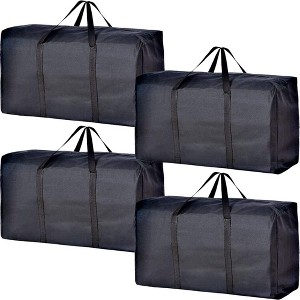 4 Pack Extra Large Moving Bags with Strong Zippers & Carrying Handles, Storage Bags Storage Totes for Clothes, Blue - 1 of 1