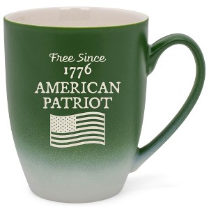 100 North United States of America 10 Ounce Green and White Two Toned Ombre, Comfortably Fits Your Hands, Ceramic Tea Coffee Cup Mug, Free Since 1776 - 1 of 1
