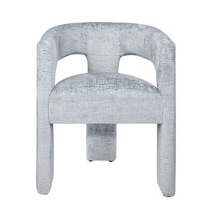 Jofran,Gwen Modern Luxury Jacquard Fabric Upholstered Sculpture Armchair- Blue Color - 1 of 4