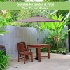 Tangkula 9' Outdoor Patio Umbrella Offset w/LED Light No Base Beige/Burgundy/Tan - 2 of 4