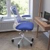 Flash Furniture Kelista Mid-Back Swivel Ergonomic Task Office Chair with Flip-Up Arms and Transparent Roller Wheels - 3 of 4