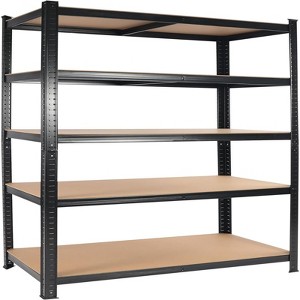 SEVOBAL Utility Storage Shelves Heavy Duty 5 Tier Adjustable Metal Shelving Unit for Garage, Living Room Office, Black, 71"*35.5"*15.8" - 1 of 4