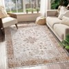 Washable Vintage Printed Rug Non Slip Low Pile Rug Soft Throw Floor Cover Foldable Indoor Carpet for Living Room Bedroom - 3 of 4