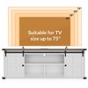 Jojoka TV Stand for 75 Inch TV, Mid Century Entertainment Center with Sliding Barn Doors, Storage Cabinets, Charge Station - 3 of 4