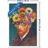 Trends International Reinders: Master Twist - Van Gogh Self Portrait Flowers Framed Wall Poster Prints White Framed Version 22.375" x 34" - 3 of 4