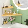 Bathroom Two Tier Storage Countertop Corner Shelf, Space Saving Storage Shelves, Bathroom, Kitchen, Living Room Office Home Decor - 4 of 4