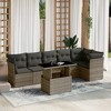 vidaXL 7 Piece Patio Sofa Set with Cushions Gray Poly Rattan - 2 of 4