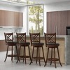 Tangkula 360° Swivel Barstools Set of 4 29" Bar Height Bar Chairs with Back & Footrest - 2 of 4