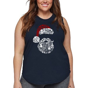 LA Pop Art Santa Pics - Women's Word Art Tank Top - 1 of 4