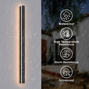 DORESshop 1-Light Black Modern Integrated LED Outdoor Wall Light, Waterproof 3000K Warm White Porch Sconce - 1 of 4