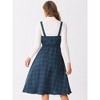 INSPIRE CHIC Women's Plaid Vintage Sleeveless A-Line Overall Pinafore Dress - 4 of 4