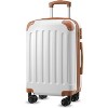 LUGGEX Carry On Luggage for Airplanes, Travel Suitcases with Spinner Wheels, Carry On 20 Inch, White Brown - 2 of 4