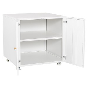 Metal Printer Stand with Storage, Rolling Printer Table for Letter/Legal/A4 Size Files, Metal Mobile File Cabinet - 1 of 4