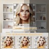 56" Modern Vanity Set with LED Mirror - 7-Drawer Makeup Desk, Power Outlet & Adjustable Lights, Farmhouse Bedroom Dressing Table - 3 of 4