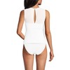 Lands' End Women's Ottoman Rib High Neck Sweetheart Mesh Cutout Tankini Top - 2 of 4