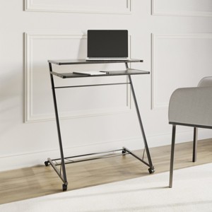 Hastings Home Portable Desk – Rolling Laptop Cart with Casters, Black - 1 of 4