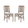 Set of 2 Triena Mission Back Solid Wood and Upholstered Seat Folding Chairs Gray Wash - Linon - 2 of 4