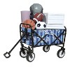 VYNXARIA Minimeetall Colorful Collapsible Foldable Wagon Cart with strapping system, Beach Wagon ,Utility Wagon Grocery Cart,blue vertical - 2 of 4
