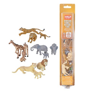 Wild Republic Nature Tube African Family Figurines, 12 Pieces