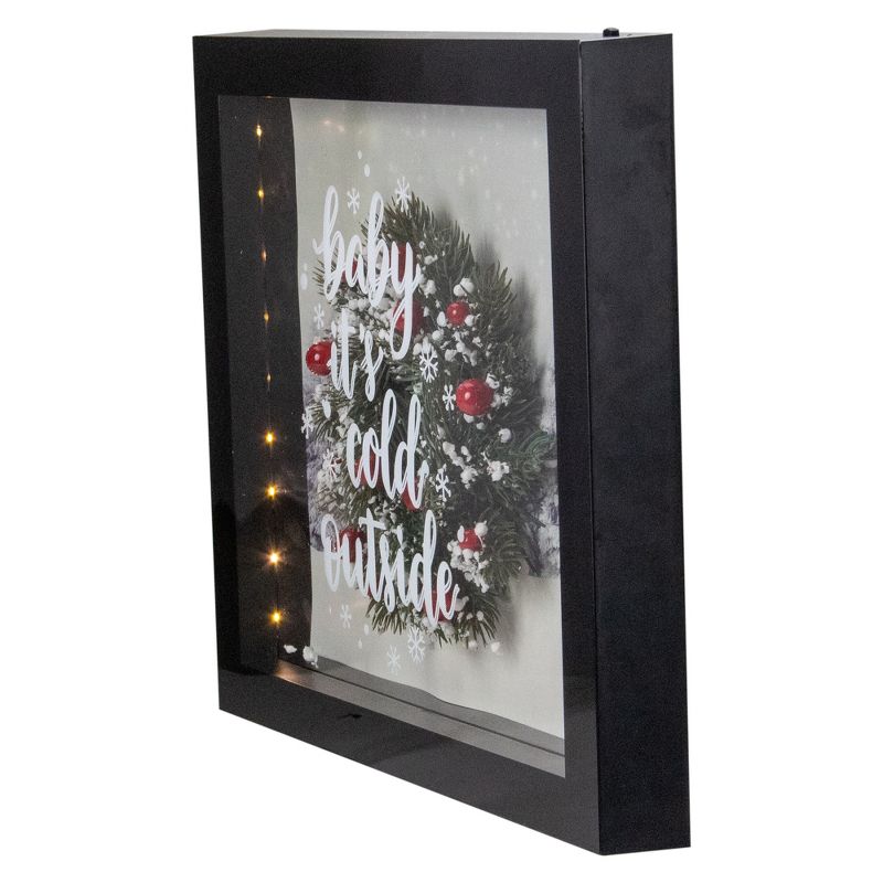 Northlight 14" Black Framed 3D "Baby It's Cold Outside" Christmas LED Decor Box, 4 of 6