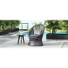 Okak 360° Swivel Egg Chairs PE Rattan Patio Accent Chairs,Set of 1,Sleek&Modern 27.6" Lounge Chair for Poolside&Backyard,Outdoor Seating,Silver - 4 of 4