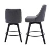 COZONY 26" Counter Height Bar Stools Set of 2, Modern Swivel Bar Stools with Back, Upholstered Seat & Wood Legs for Kitchen Island & Home Bar - 2 of 4
